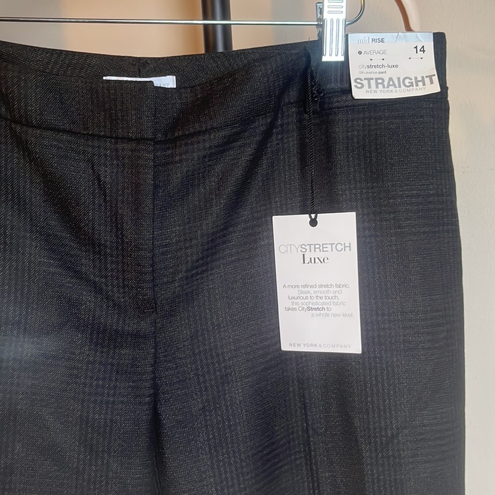 NEW WITH TAGS NEW YORK & CO MID RISE STRETCH STRAIGHT 5th Ave PANTS SIZE 14